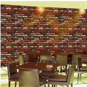 Private Label Modern Brick Style 3D Wall Poster Wallpaper Wall Sticker PVC Adhesive Red brick
