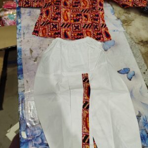 Private Label kids panjabi and dhuti set 16 size red printed