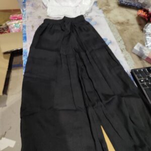 Private Label kids top and plazo pant set white and black 26 size