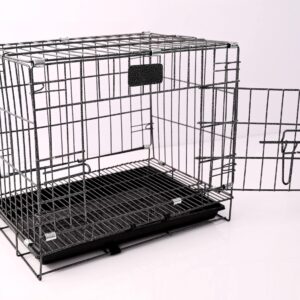 Private Label Metal Cage With Removable Tray Dog Cage Small Size Silver Black For Puppy Pet 18 Inch