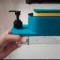 Private Label Plastic 3 in 1 Soap Pump Dispenser Dish Soap Liquid Dispenser Sponge Holder Dish Soap Dispenser for Kitchen Sink