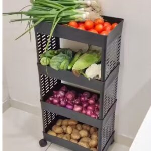 Private Label 4LAYER STORAGE RACK Black Colour
