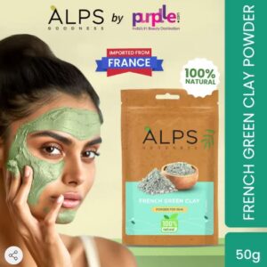Alps Goodness French Green Clay Powder 50 gm 100 Natural Powder Clay Mask for pores tightening Clay Mask for face Detoxifying Clay Mask