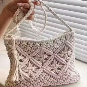 Private Label Women THE TOP KNOTT Boho Crocheted Purse Summer Beach Purse Crossbody Bag