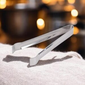 Garden Of Arts Stainless Steel Set of 2 Ice Tongs 6 Inches Long with Good Points on Both Side to Hold ice Cube Firmly