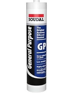 Soudal GP General Purpose Acetoxy Silicone Sealant Black 280 ML