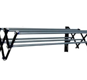 Round Pipe Steel Powder Coated Heavy Duty Foldable Rust Proof Wall Mount Cloth Drying Hanger 6 Rod Black Silver 30 Inc