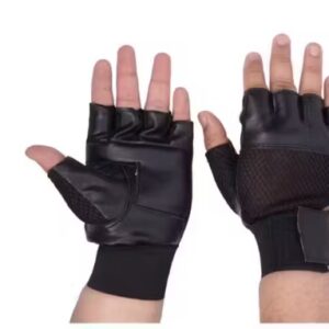Private Label Finest Weightlifting Leather Gym Gloves Black
