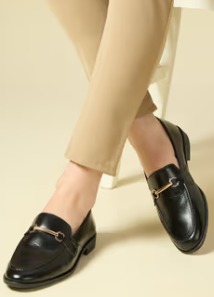 Inc5 Women Black Casual Solid Pattern Pointed Toe Loafers 07 SIZE