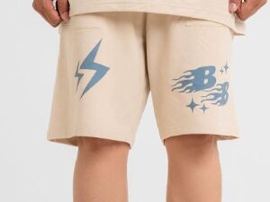 Bad And Boujee Unisex Relaxed Fit Cotton Regular Shorts Size Free Colour Cream size 38