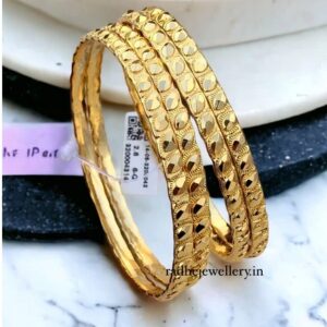 Radha One gram gold plain bangles design