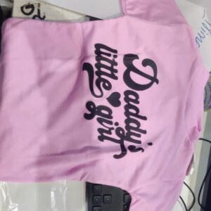Private Label DADDYS LITTLE GIRL Puff Sleeve Baby T SHIRT pink colour size 2
