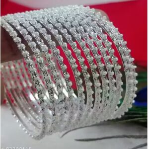Private Label JEWWEL SILVER TRADITIONAL BANGLE SET 12 pic for womens size 2 point 4