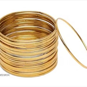 Private Label Metal Bangles Traditional Bangles golden colour size 2 point 2 womens and girls 24 pic