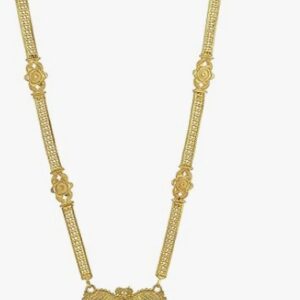 Private Label Stylish and Trendy Brass Long Gold Plated Mangalsutra For Women WITH EARINGS