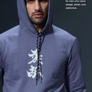 Private Label Printed Pullover Mens Hoodies Gery Size S