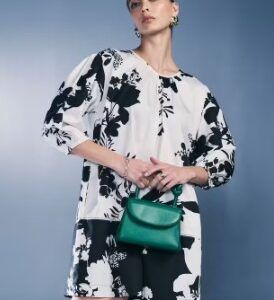 AND Floral Cotton Round Neck Women s Party Wear Dress multicolor Size12