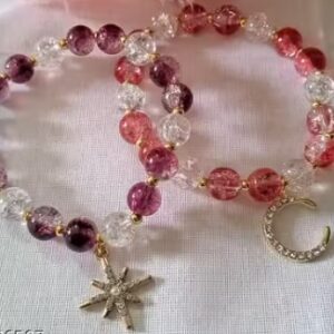 Private Label star and moon niq colour and uniq design necklace bracelet combo for girls