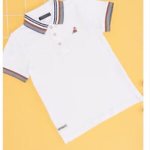 Pantaloons Junior White Solid Casual Half Sleeves Shirt Collar Boys Regular Fit T Shirts Size 7 To 8 Yrs