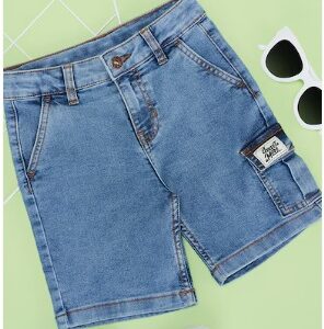 Pantaloons Junior Light Blue Solid Casual Boys Regular Fit Shorts 5 tO 6 Yrs