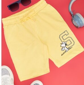 Pantaloons Junior Light Yellow Solid Above Knee Casual Boys Regular Fit Shorts For 6 To 7 Yrs
