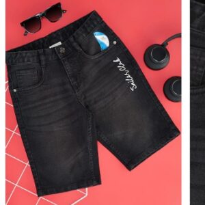 Pantaloons Junior Black Solid Knee Length Casual Boys Slim Fit Shorts For 11 TO 12 Yrs