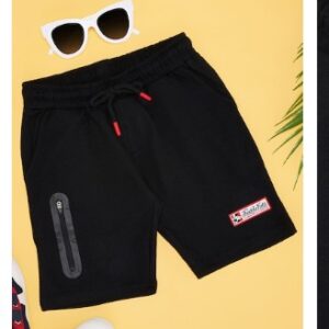 Pantaloons Junior Black Solid Knee Length Casual Boys Regular Fit Shorts For 7 TO 8 Yrs
