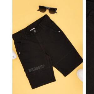 Pantaloons Junior Black Printed Casual Boys Regular Fit Shorts For 11 TO 12 Yrs