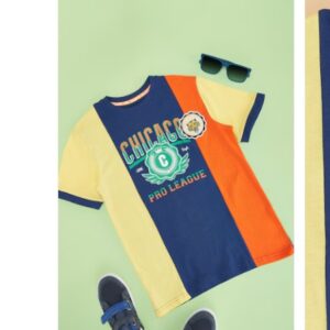 Pantaloons Junior Navy Printed Casual Half Sleeves Round Neck Boys Regular Fit TShirt 8 To 9 Yrs