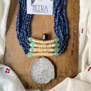 My Meera Store Dreamy Sky Chunky Blue Necklace Set