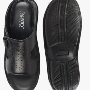 FAUSTO Men Slip On Slippers SIZE 40 COLOR BLACK