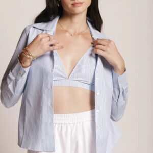 Dressy Daiquiri Marine Shirt White And Blue Comination And Size S only shirt