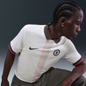 NIKE Recycled Materials Chelsea Stadium Away Mens Nike Dri FIT Football Replica TShirt SIZE S WHITE COLOUR