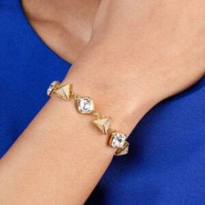 Isharya Gold Moss Crystal Pyramid Bracelet