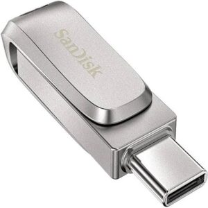 Sandisk Ultra Dual Drive Luxe 256Gb Usb Type C Pendrive Otg Up To 400Mb S Silver