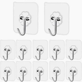 Transparent Wall Hook 9 Pcs