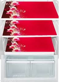 Red Color Fridge Shelf Mat 3 Pcs