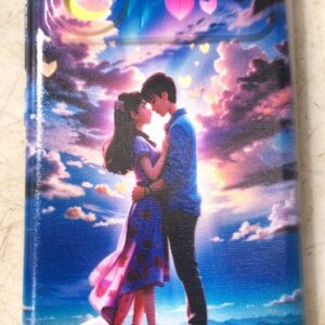 Blue Cartoon Couple Printed Mobile Back Cover For Realme P4 Pro 5G
