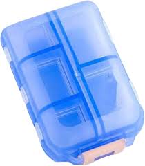 Blue Transparent Mini Travel Pill Box