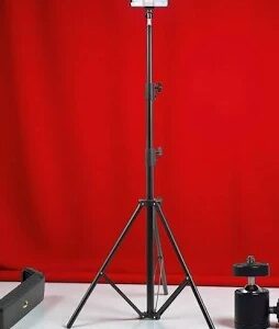 Portable 7 Feet Long Tripod Stand With Adjustable Clip Holder Black