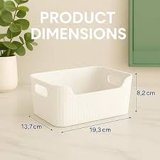 White Colour Bathroom Basket Boxes For Toys Cosmetic Accessory White4Pcs