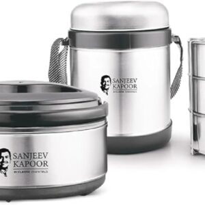 Sanjeev Kapoor By Classic Essentials Lunch Box Hot Meal Alpha Pack Of 2 Thermoware Casserole Set 2000 Ml