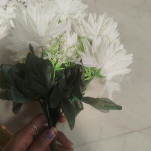 Camella Polyester White Artificial Flower