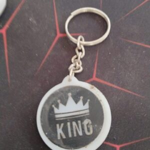 Steel Metal King Keychain