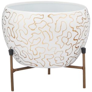 Solimo White Metal Planter With Stand