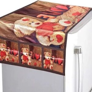 Brown Colour Fridge Top Cover Teddy Printed