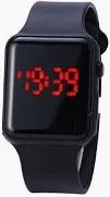 Black Colour Led Watch For Boys