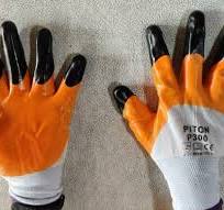 Washable Piton P300 Pvc Hand Gloves Orange White