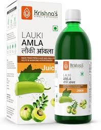 Krishnas Lauki Amla Juice 500 Ml Fresh Lauki And Cold Pressed Amla Juice