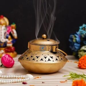 Metal Incense Holder Handi Golden Colour